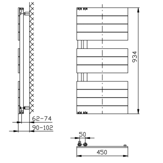 MILI vykurovacie teleso 450x934 mm, biela DC600T