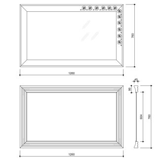 MANTILA zrkadlo v drevenom ráme 760x1260mm, antik NL740