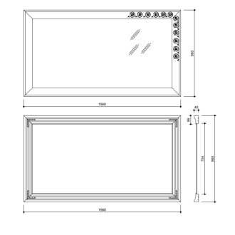 MANTILA zrkadlo v drevenom ráme 860x1560mm, antik NL741