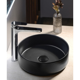 Umývadlová výpusť 5/4“, click-clack, keramická zátka, hr.0-60mm, čierna mat AR901