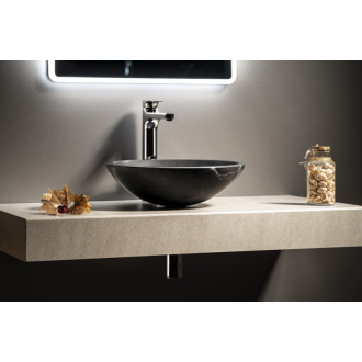 BLOK kamenné umývadlo o 40x12 cm, čierny Marquin, matný 2401-35