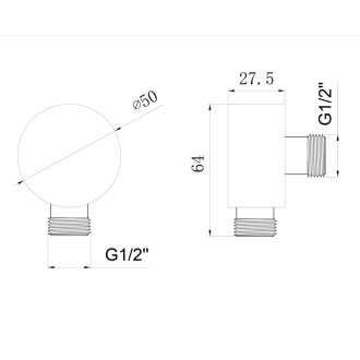 Vývod sprchy 1/2&quot;, mosadz/chróm 621.500.1