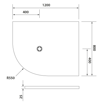 FLEXIA vanička z liateho mramoru štvrťkruh, s možnosťou úpravy rozmeru, 120x80x3cm, R550, pravá