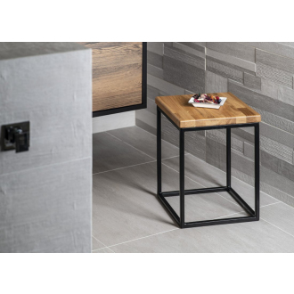SKA stolička 300x410x300mm (SKA401), čierna mat/dub SKA190