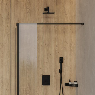 Omnires MARINA MA9030BLTR Walk-in s bočnou stenou 90x30, matná čierna