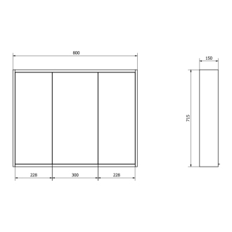 BATU galerka 80x71x15 cm, 2x LED osvetlenie, biela 1141131