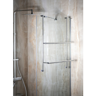 Závesný držiak uterákov na sprchovú zástenu 600x730x125mm, chróm 1301-09