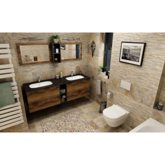 IMPALA umývadlo pod dosku 672x166x355mm, Rockstone, biela mat IM630