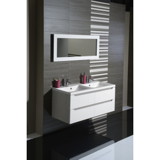 WAVE dvojumývadlová skrinka 119,7x50x47,8cm, biela/dub strieborný (WA122) WA120-3011