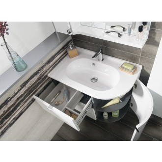 PULSE umývadlová skrinka 75x52x45 cm, ľavá, biela/antracit (PU075L) PU075-3034