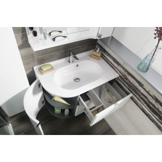 PULSE umývadlová skrinka 75x52x45 cm, pravá, biela/antracit (PU076P) PU076-3034
