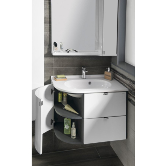 PULSE umývadlová skrinka 75x52x45 cm, pravá, biela/antracit (PU076P) PU076-3034
