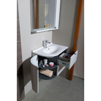 PULSE umývadlová skrinka 75x52x45 cm, pravá, biela/antracit (PU076P) PU076-3034