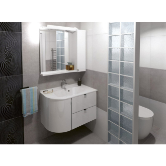 PULSE umývadlová skrinka 75x52x45 cm, pravá, biela/antracit (PU076P) PU076-3034
