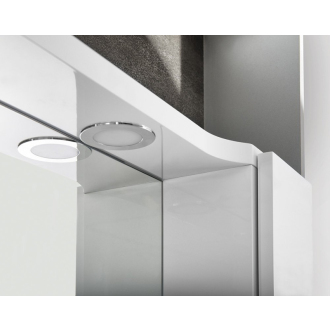 PULSE galerka s LED osvetlením 2 x 3W, 75x80x17 cm, pravá, biela/antracit (PU078P)