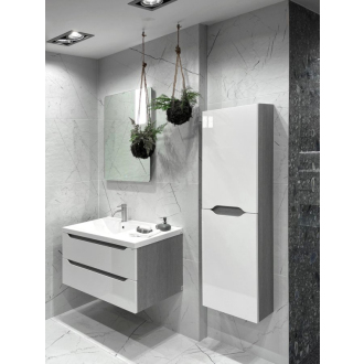 WAVE skrinka vysoká 40x140x20cm, ľavá/pravá, biela/dub strieborný (WA250LP) WA250-3011
