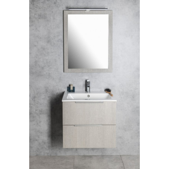 NIROX zrkadlo v ráme 600x800x28mm, dub strieborný (LA610) NX608-1111