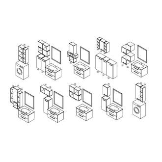 ESPACE otvorená policová skrinka 35x35x22cm, dub strieborný (ESP151) ESC150-1111