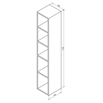 ESPACE otvorená policová skrinka 30x172x32cm, dub strieborný (ESP161) ESC160-1111