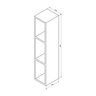 ESPACE otvorená policová skrinka 20x94x22cm, dub strieborný (ESP131) ESC130-1111