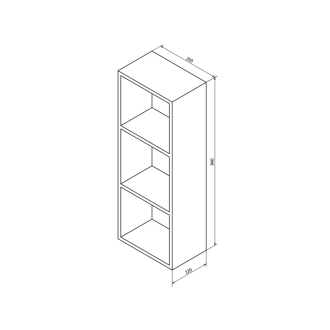 ESPACE otvorená policová skrinka 35x94x22cm, borovica rustik (ESP172LP) ESC170-1616