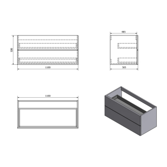 TREOS skrinka zásuvková 110x53x50, 5cm, biela mat (TS115) TS115-3131