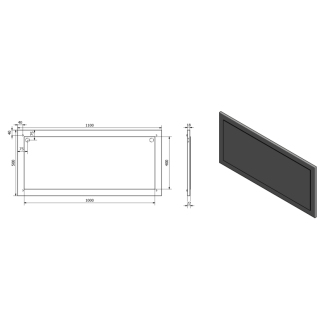TREOS zrkadlo v ráme 1100x500x28mm, biela mat (TS100) TS100-3131