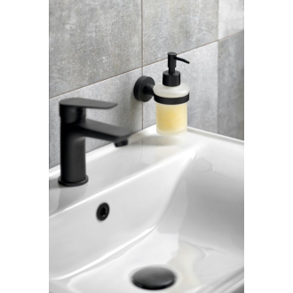 Aqualine SAMBA dávkovač mydla 150ml, mliečne sklo, čierna SB219