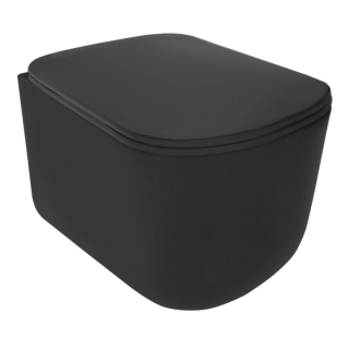 TRIBECA závesná WC misa, Rimless, 35x54 cm, čierna mat 511431