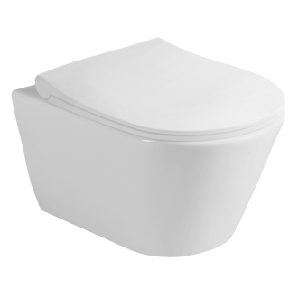 AVVA závesná WC misa Rimless s bidet. spŕškou, 35,5x53 cm, biela 100312