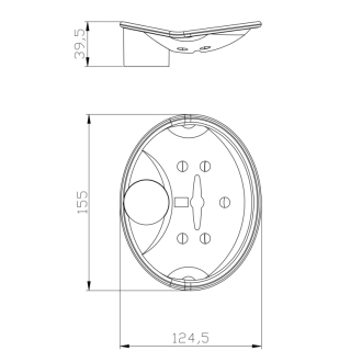 Mydelnička pre sprchovú tyč 25mm, plast SK080