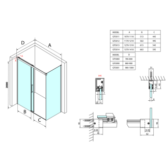 Fondúra obdĺžnikový sprchovací kút 1300x1000mm L/P varianta GF5013GF5001