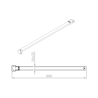 Doplnková vzpera k MSBR1, 800 mm, chróm MSBR4