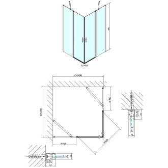 ZOOM LINE štvorcová sprchová zástena 900x900mm, číre sklo ZL5415