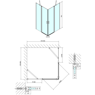 ZOOM LINE štvorcová sprchová zástena 1000x1000mm, číre sklo ZL5416