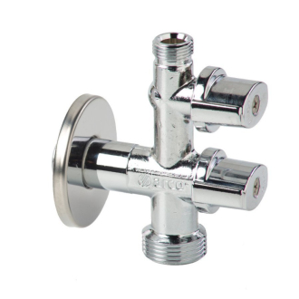 ARCO kombinovaný práčkový ventil s odbočkou 1/2&quot;x3/4&quot;x3/8&quot;, anticalc, chróm COMB5MAC
