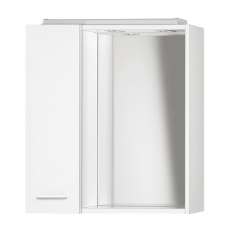 Aqualine ZOJA/KERAMIA FRESH galerka s LED osvetlením, 60x60x14cm, ľavá, biela 45021