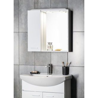 Aqualine ZOJA/KERAMIA FRESH galerka s LED osvetlením, 60x60x14cm, ľavá, biela 45021