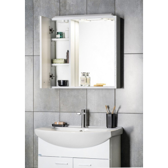 Aqualine ZOJA/KERAMIA FRESH galerka s LED osvetlením, 60x60x14cm, ľavá, biela 45021