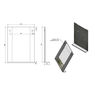 Aqualine BETA zrkadlo 60x80x12cm 57397
