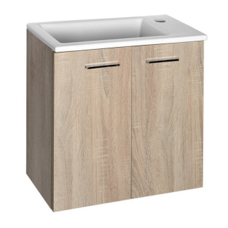 Aqualine ZOJA/KERAMIA FRESH umývadlová skrinka 49x50x24, 5cm, dub platin 51047DP