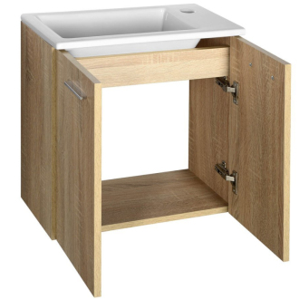 Aqualine ZOJA/KERAMIA FRESH umývadlová skrinka 49x50x24, 5cm, dub platin 51047DP