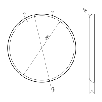 FLOAT okrúhle LED podsvietené zrkadlo, priemer 600mm, biela 22559
