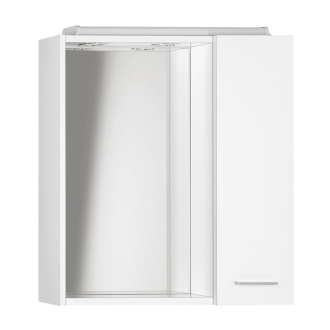 Aqualine ZOJA/KERAMIA FRESH galerka s LED osvetlením, 60x60x14cm, pravá, biela 45022