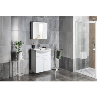Aqualine ZOJA/KERAMIA FRESH galerka s LED osvetlením, 60x60x14cm, pravá, biela 45022