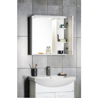 Aqualine ZOJA/KERAMIA FRESH galerka s LED osvetlením, 60x60x14cm, pravá, biela 45022