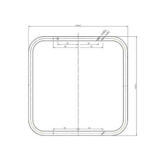 Aqualine Zrkadlo 44x44cm, biela 8000