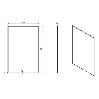 ACCORD zrkadlo s fazetou 400x600mm, zaguľatené rohy, bez úchytu MF422