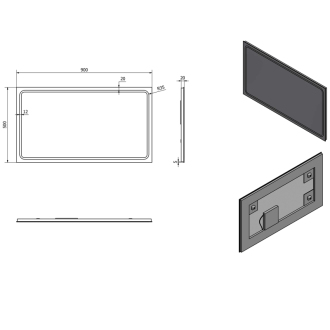 GEMINI LED podsvietené zrkadlo 900x500mm GM090