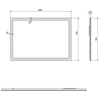 GEMINI LED podsvietené zrkadlo 1000x700mm GM100